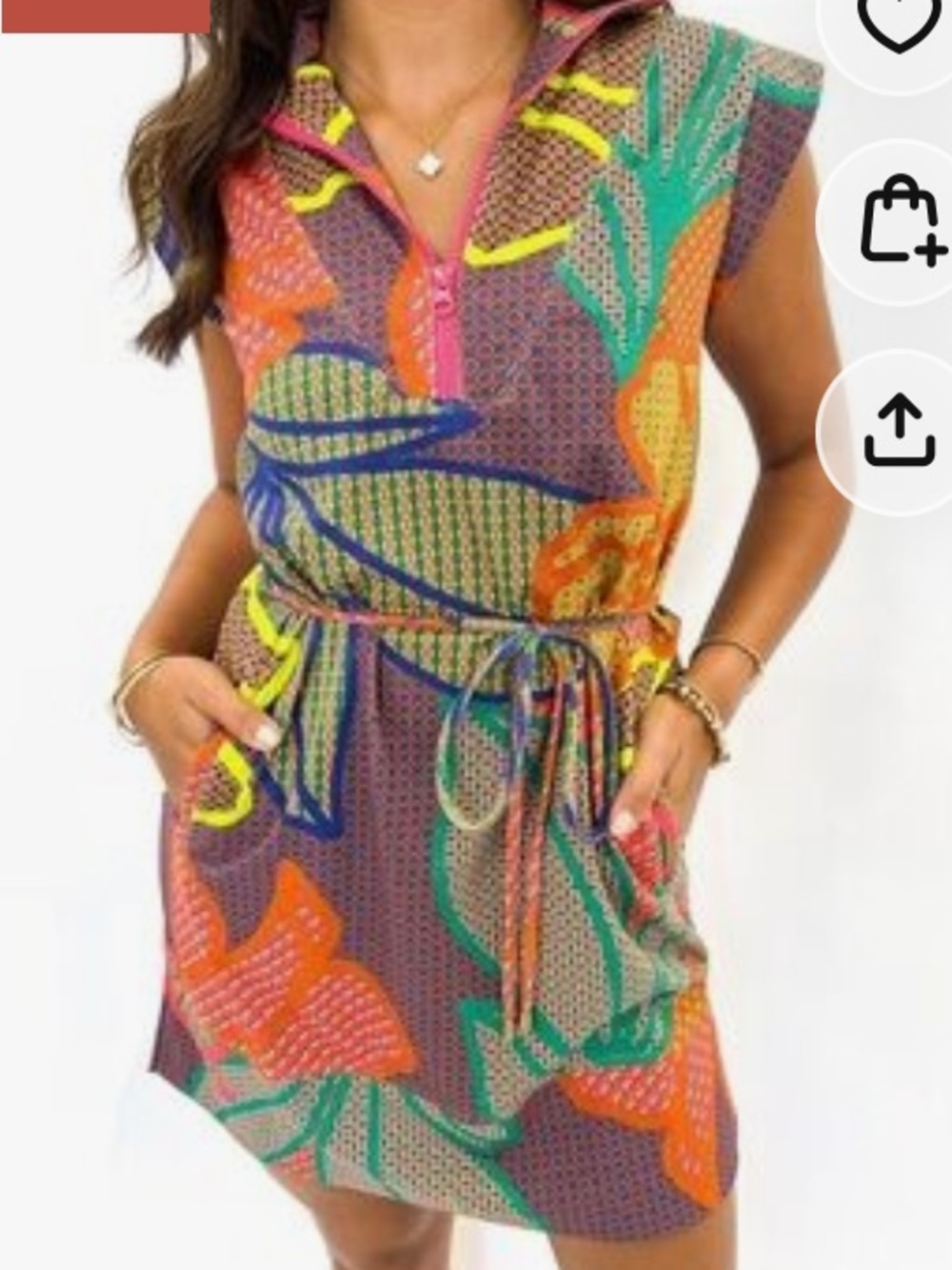 Alden Adair Women's Multicolor Tropical Print Sleeveless Dress - NWOT medium